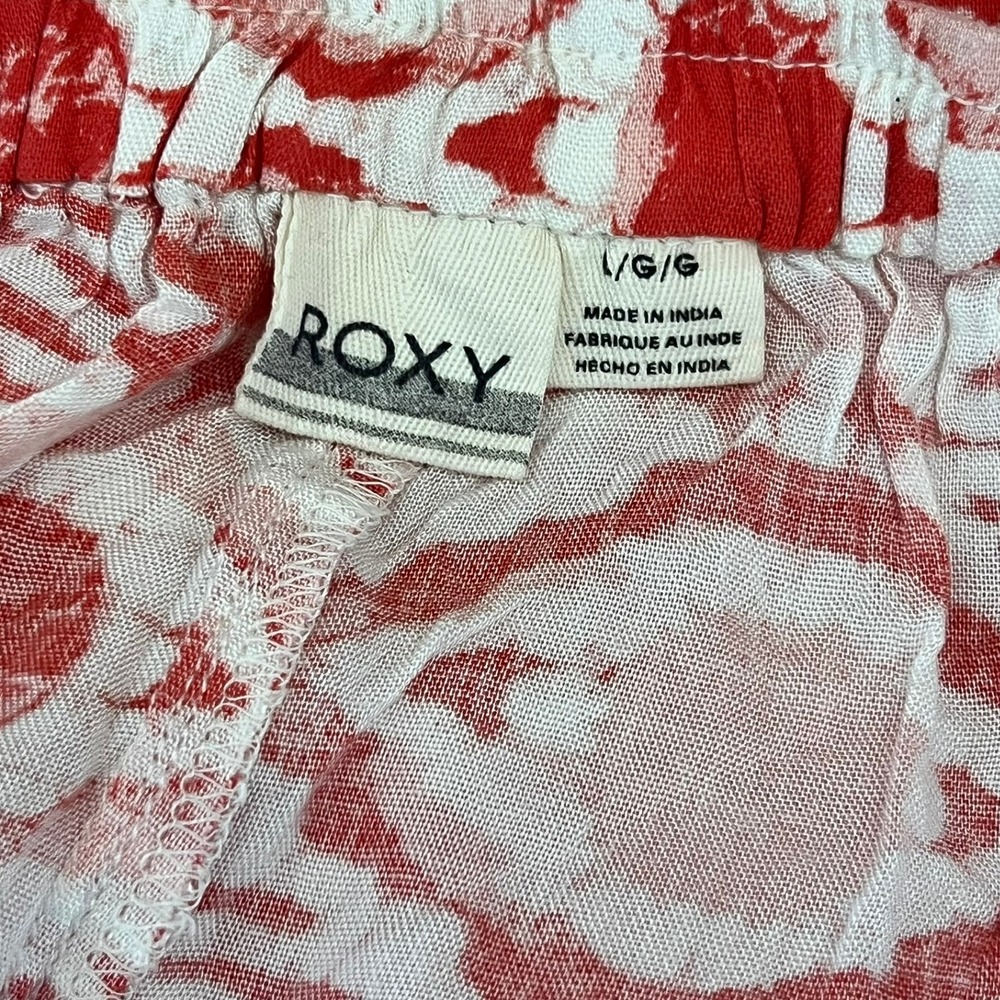 Roxy‎ Run Away Shorts Jr L Bloom Pink Eye Batik Print Drawstring Viscose NWT - Picture 4 of 8